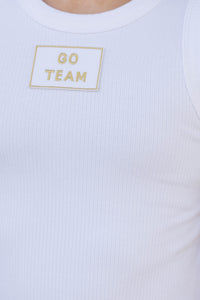 Girls: Bring the Noise Go Team Patch White Tank