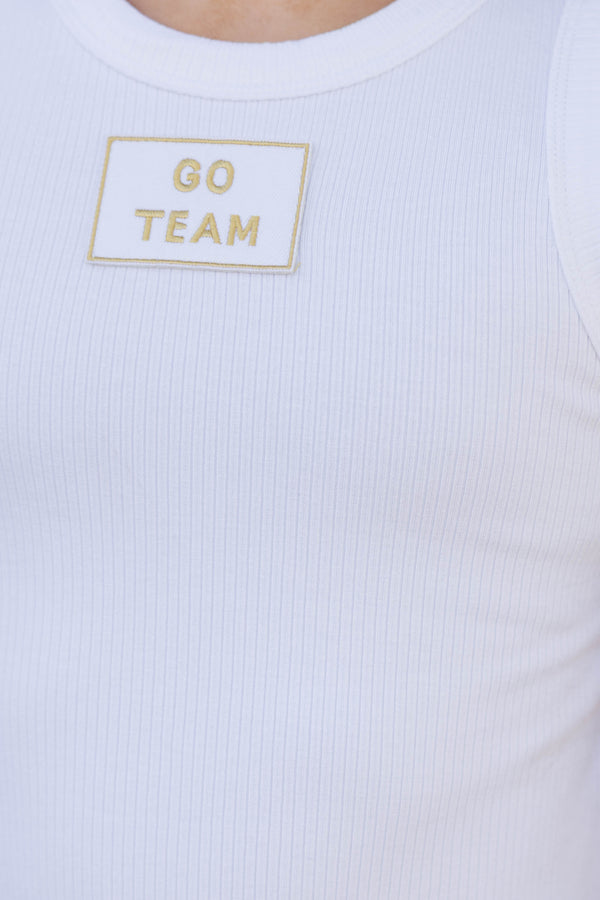 Girls: Bring the Noise Go Team Patch White Tank