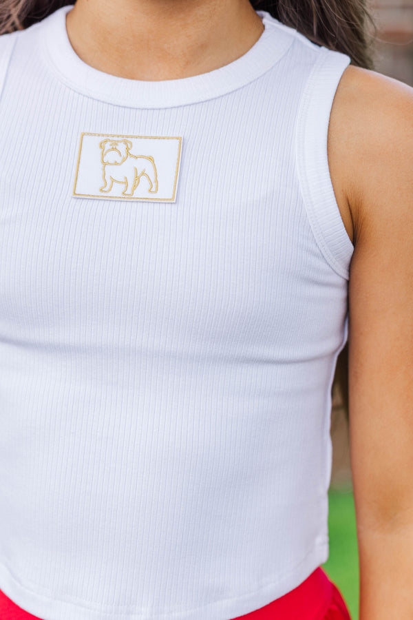 Girls: Bring the Noise Bulldog Patch White Tank