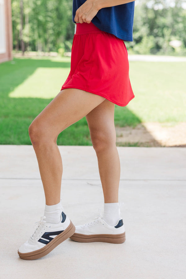 Unstoppable Spirit Eagle Patch Red Athletic Skort