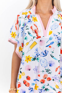 A Sweet Little Something Cream Floral Short Sleeve Blouse