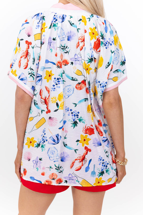 A Sweet Little Something Cream Floral Short Sleeve Blouse