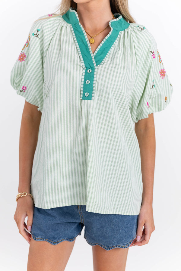 Charmingly Yours Green Blouse