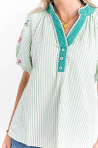 Charmingly Yours Green Blouse