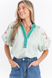 Charmingly Yours Green Blouse