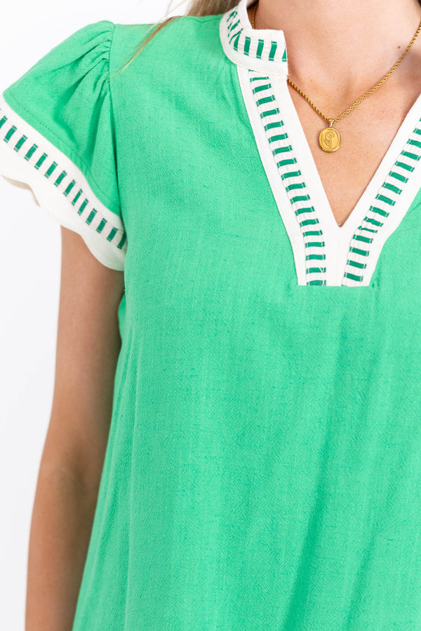 Simply Graceful Green Blouse