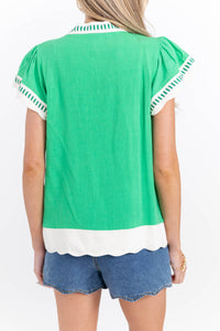 Simply Graceful Green Blouse