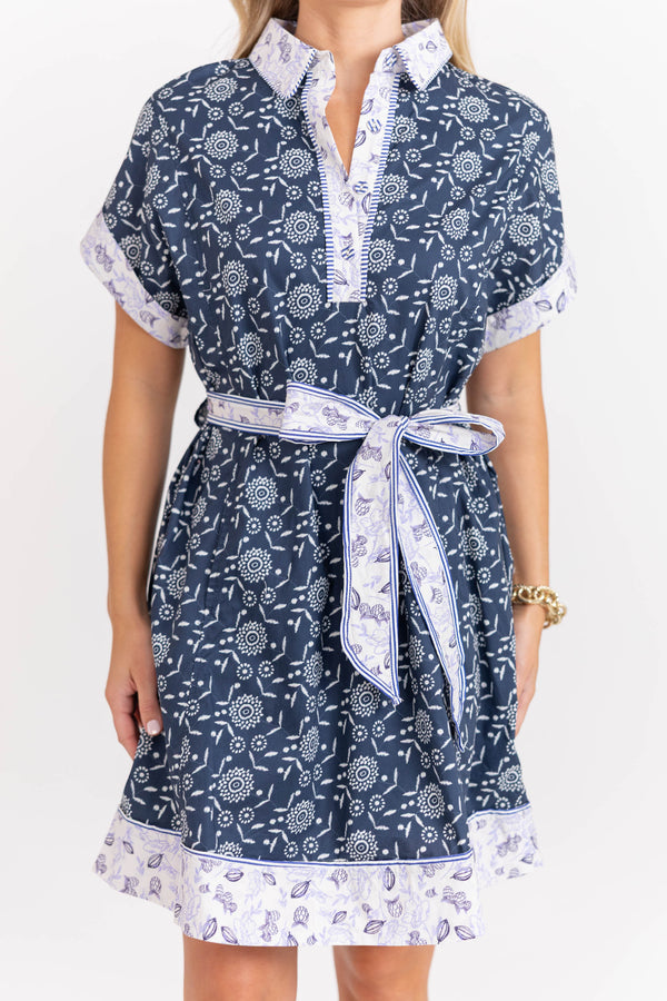 Don’t Miss It Navy Floral Dress