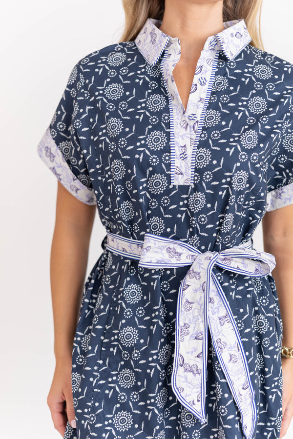 Don’t Miss It Navy Floral Dress