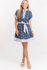 Don’t Miss It Navy Floral Dress