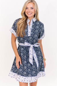 Don’t Miss It Navy Floral Dress