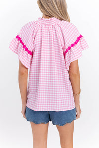 Sweetest Classic Pink Gingham Blouse