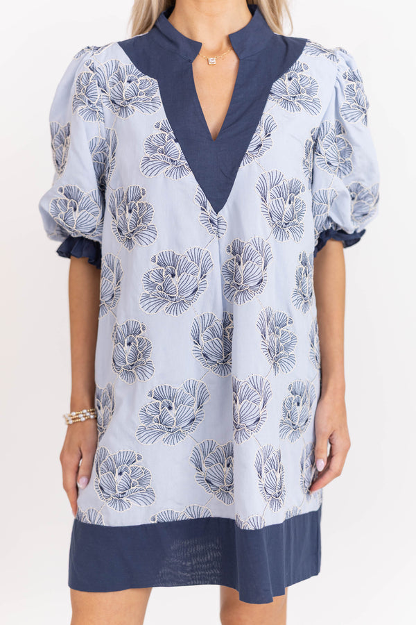 Sweet Style Staple Light Blue Floral Dress