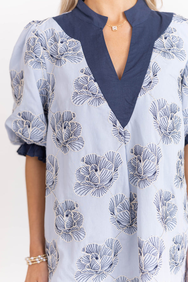 Sweet Style Staple Light Blue Floral Dress