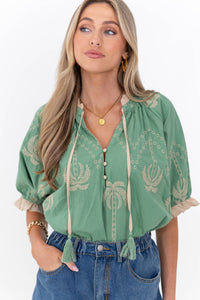 Sweet Sophistication Sage Blouse