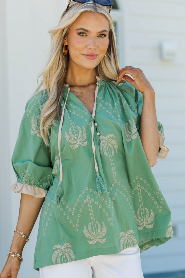 Sweet Sophistication Sage Blouse
