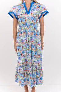 Shine Your Way Blue Floral Midi Dress