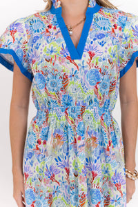Shine Your Way Blue Floral Midi Dress