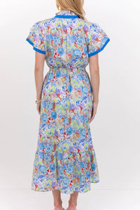 Shine Your Way Blue Floral Midi Dress