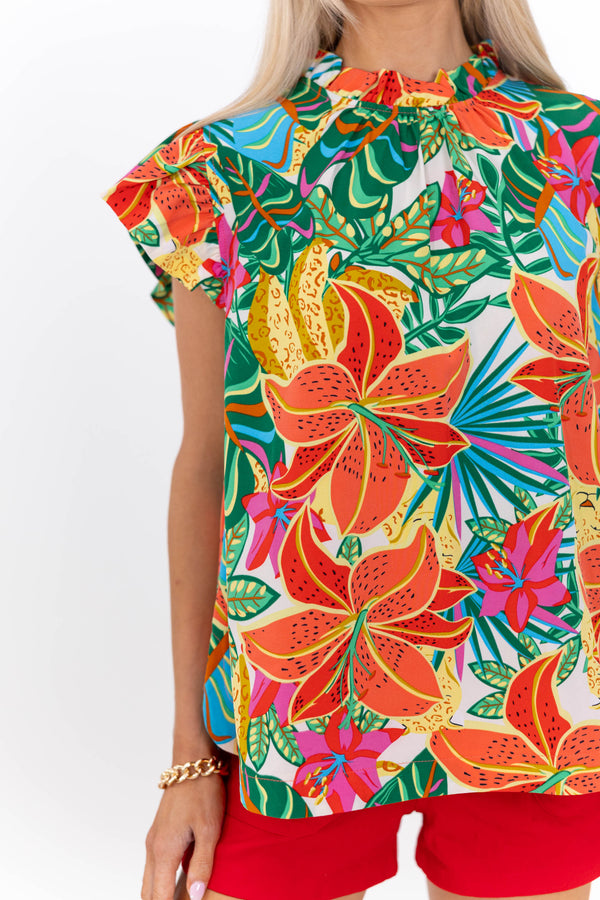 In Every Way Cream Floral Blouse