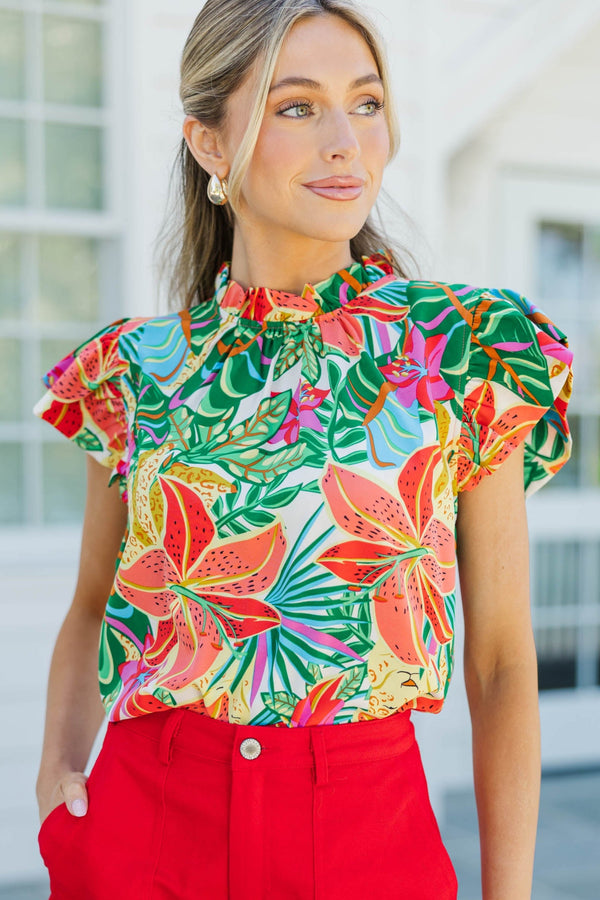 In Every Way Cream Floral Blouse