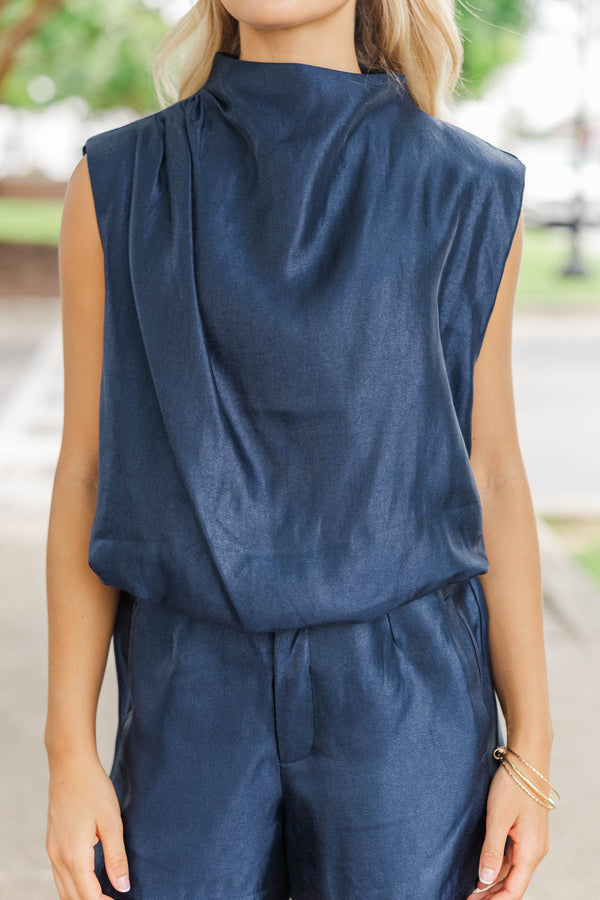 All Set Now Navy Blouse