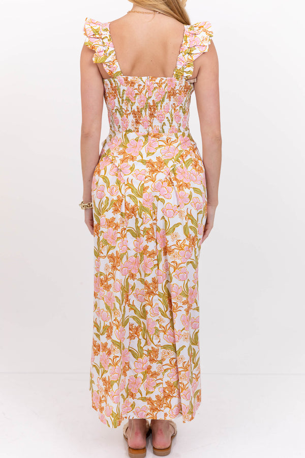 Just My Pick White Floral Midi