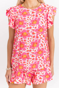 Made It Mine Pink Floral Blouse