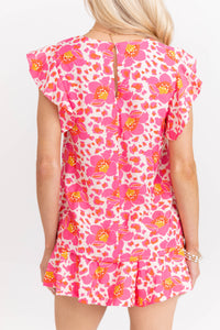 Made It Mine Pink Floral Blouse