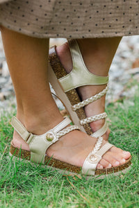 Girls: City Sweetheart Gold Sandals