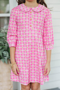 Girls: The Lydia Pink Gingham Dress