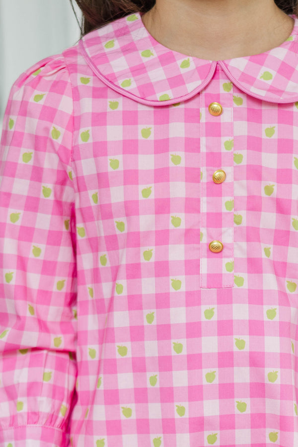 Girls: The Lydia Pink Gingham Dress