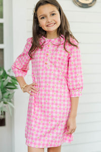 Girls: The Lydia Pink Gingham Dress