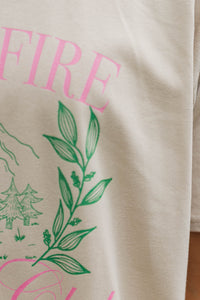Girls: Campfire Social Club Taupe Graphic Tee