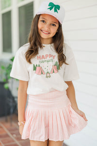 Girls: Happy Camper White Graphic Tee