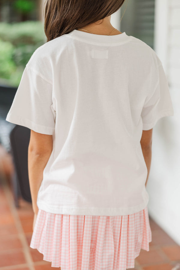 Girls: Happy Camper White Graphic Tee