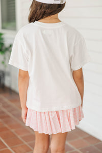 Girls: Off To Camp White Graphic Tee
