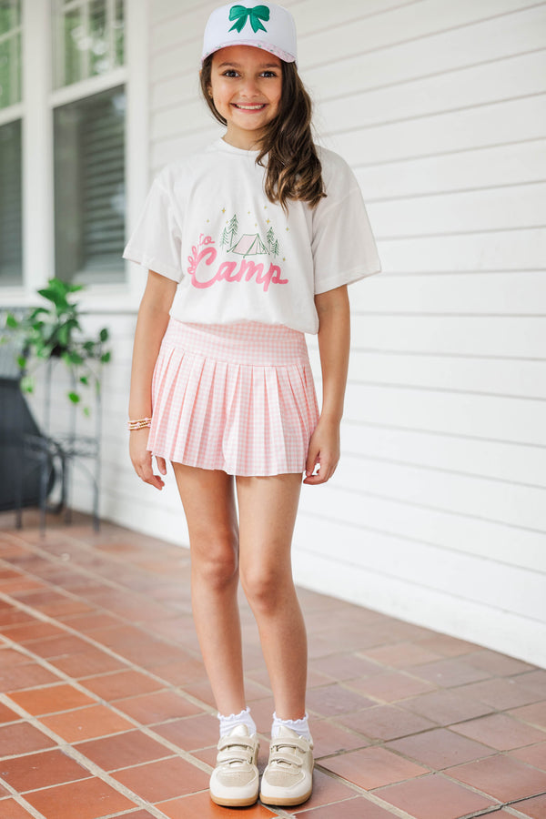 Girls: Off To Camp White Graphic Tee