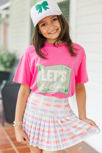 Girls: Let's Explore Fuchsia Pink Graphic Tee
