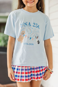 Girls: USA 250th Light Blue Graphic Tee