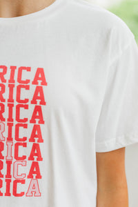 Girls: American Dream White Graphic Tee
