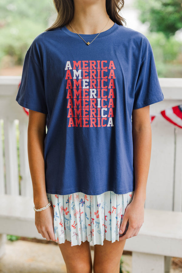 Girls: American Dream Navy Graphic Tee – Shop the Mint