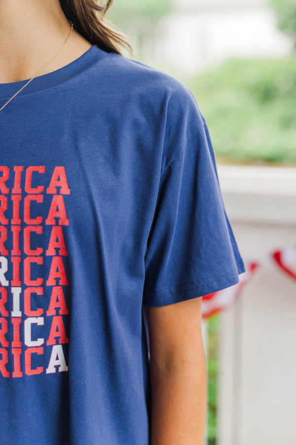 Girls: American Dream Navy Graphic Tee – Shop the Mint
