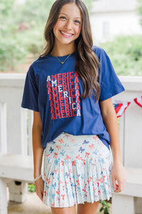 Girls: American Dream Navy Graphic Tee