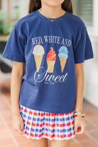 Girls: Red, White And Sweet Navy Graphic Tee