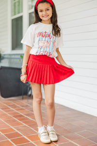 Girls: United States White Graphic Tee