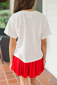 Girls: Land Of The Free White Graphic Tee