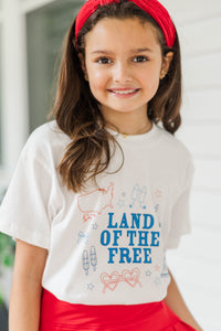 Girls: Land Of The Free White Graphic Tee