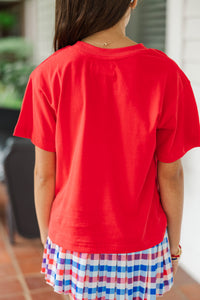 Girls: 250th Anniversary Stamp Red Graphic Tee