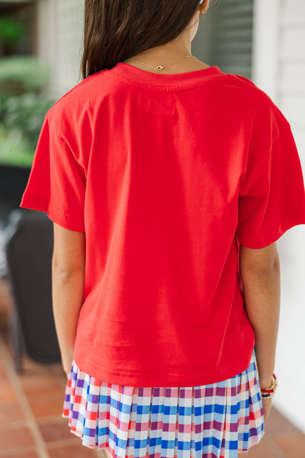 Girls: 250th Anniversary Stamp Red Graphic Tee